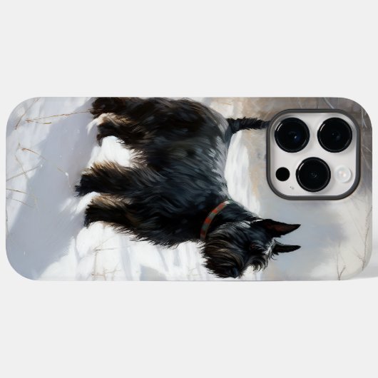Coques Case-Mate iPhone Scottish Terrier Laisser Il Neige Noël (Verso (horizontal))
