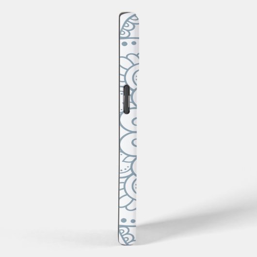 Coques Case-Mate iPhone Script bleu Mandala Dusty moderne (Verso / Droite)
