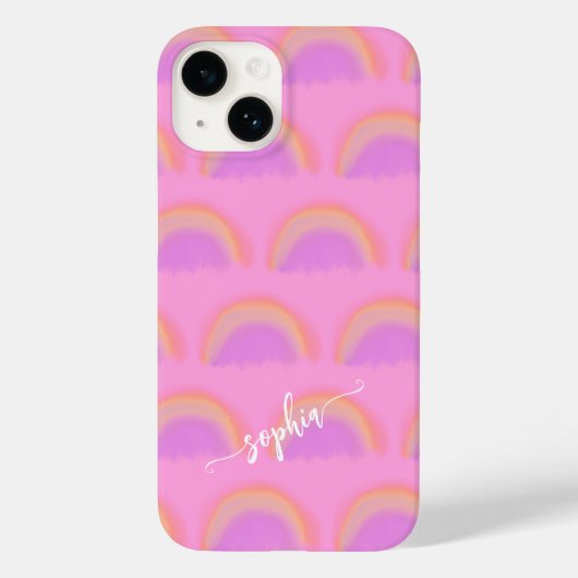 Coques Case-Mate iPhone Script couleur arc-en-ciel personnalisé (Verso)
