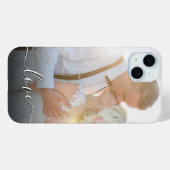 Coques Case-Mate iPhone Script d'amour photo Mariage personnalisé (Verso (horizontal))