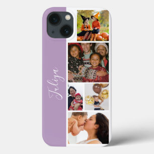 Case-Mate iPhone Case Script de collage photo violet et blanc 5