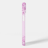 Coques Case-Mate iPhone Script de nom de confetti rose (Verso / Droite)