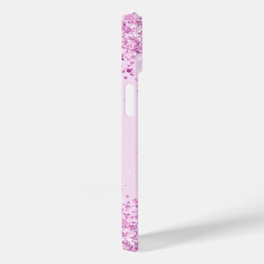 Coques Case-Mate iPhone Script de nom de confetti rose (Verso / Droite)