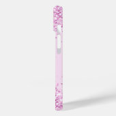 Coques Case-Mate iPhone Script de nom de confetti rose (Verso / Gauche)