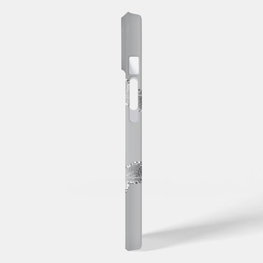 Coques Case-Mate iPhone Script de nom de marbre argenté (Verso / Gauche)