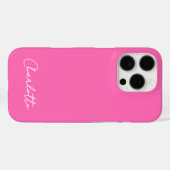 Coques Case-Mate iPhone Script de nom personnalisé Chic Hot Rose (Verso (horizontal))