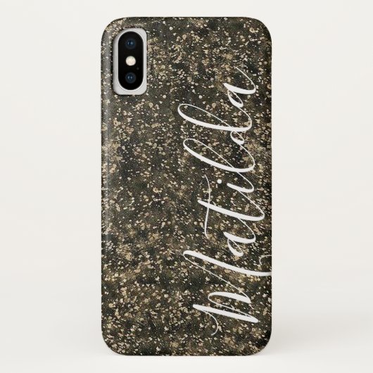 Coques Case-Mate iPhone Script de nom personnalisé en cuir (Dos)