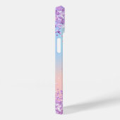 Coques Case-Mate iPhone Script de nom rose violet holographique (Verso / Droite)