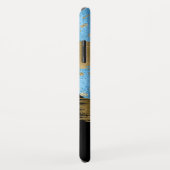 Coques Case-Mate iPhone Script de Parties scintillant en or bleu Monogramm (Dos/Droite)