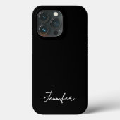Coques Case-Mate iPhone Script de signature de nom personnalisé noir minim (Verso)
