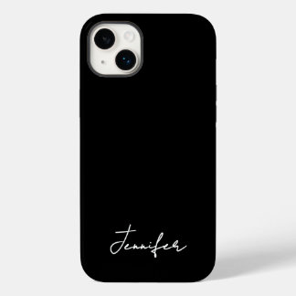 Coque Pour iPhone 14 Plus Script de signature de nom personnalisé noir minim