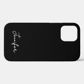 Coques Case-Mate iPhone Script de signature de nom personnalisé noir minim (Verso (horizontal))