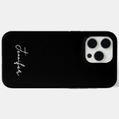 Coques Case-Mate iPhone Script de signature de nom personnalisé noir minim (Verso (horizontal))
