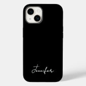 Coques Case-Mate iPhone Script de signature de nom personnalisé noir minim (Verso)