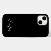 Coques Case-Mate iPhone Script de signature de nom personnalisé noir minim (Verso (horizontal))