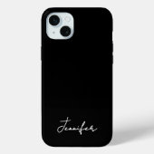 Coques Case-Mate iPhone Script de signature de nom personnalisé noir minim (Verso)