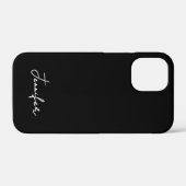 Coques Case-Mate iPhone Script de signature de nom personnalisé noir minim (Verso (horizontal))