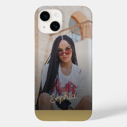 Coques Case-Mate iPhone Script de signature d'or photo personnalisé (Verso)