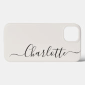 Coques Case-Mate iPhone Script élégant nom personnalisé moderne girly chic (Verso (horizontal))