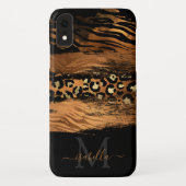 Coques Case-Mate iPhone Script en cuivre moderne monogramme (Dos)