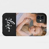 Coques Case-Mate iPhone Script et coeurs d'amour photo personnalisés (Dos (Horizontal))