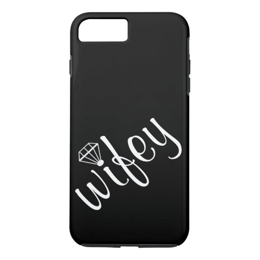 Coques Case-Mate iPhone Script et diamant Black Wifey personnalisé (Dos)