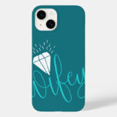 Coques Case-Mate iPhone Script et diamant turquoise Wifey (Verso)
