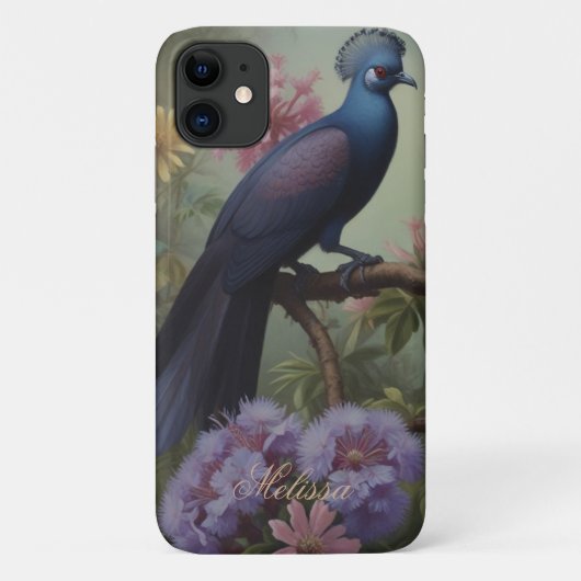 Coques Case-Mate iPhone Script Exotic Blue Bird Personnaliser (Dos)