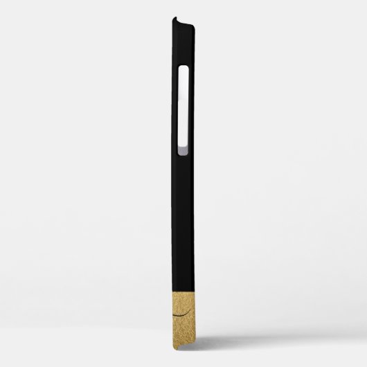 Coques Case-Mate iPhone Script féminin Black Gold moderne Monogramme (Verso / Gauche)