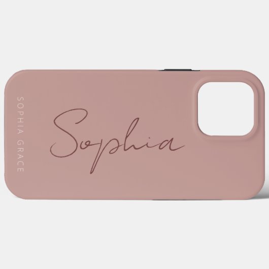 Coques Case-Mate iPhone Script manuscrit moderne Monogramme Girly  (Verso (horizontal))