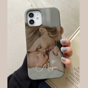 Coque Pour iPhone 15 Script moderne Custom Family Full Photo