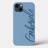 Coques Case-Mate iPhone Script moderne élégant Monogramme bleu (Verso)