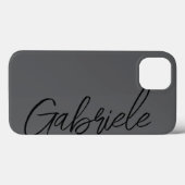 Coques Case-Mate iPhone Script moderne élégant Monogramme noir (Verso (horizontal))