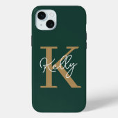 Coques Case-Mate iPhone Script moderne Emerald Green Gold (Verso)