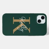 Coques Case-Mate iPhone Script moderne Emerald Green Gold (Verso (horizontal))
