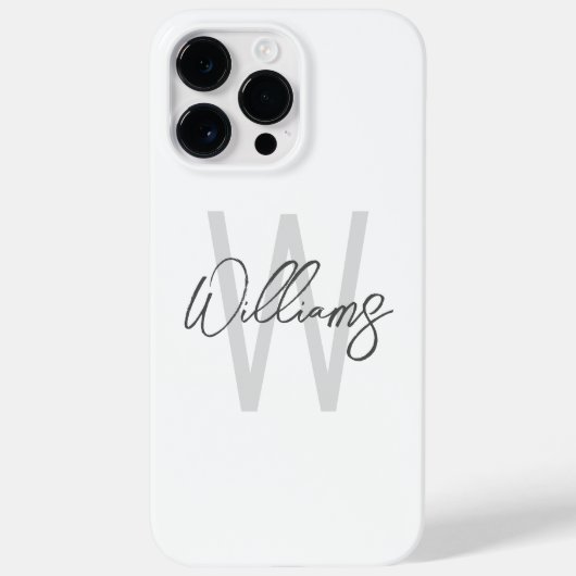 Coques Case-Mate iPhone Script moderne Monogramme personnalisé et nom (Verso)