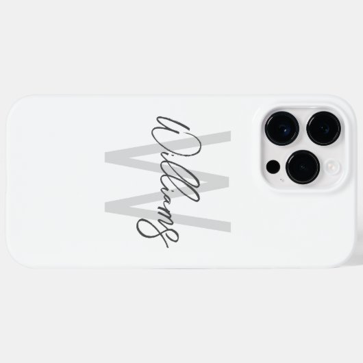 Coques Case-Mate iPhone Script moderne Monogramme personnalisé et nom (Verso (horizontal))