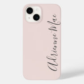 Coques Case-Mate iPhone Script moderne personnalisé rose pâle (Verso)