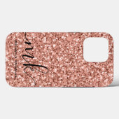 Coques Case-Mate iPhone Script moderne Rose tendance Parties scintillant o (Verso (horizontal))