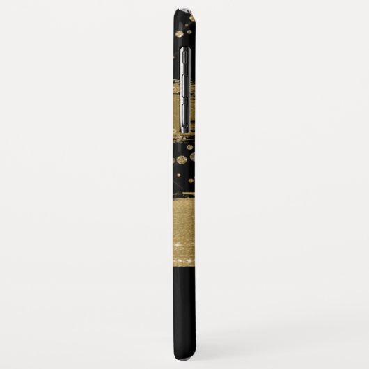 Coques Case-Mate iPhone Script Monogramme en or noir (Dos/Gauche)