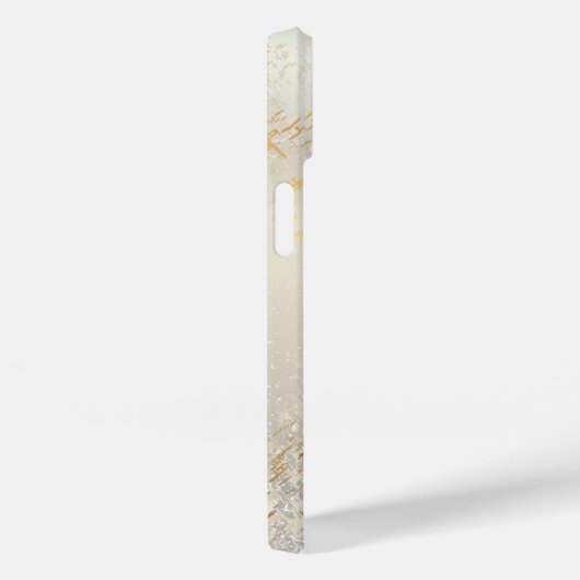Coques Case-Mate iPhone Script monogramme or argent (Verso / Droite)