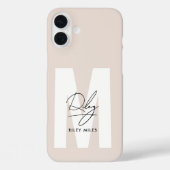 Coques Case-Mate iPhone Script Monogramme Rose rose moderne signature chic (Verso)