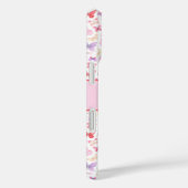 Coques Case-Mate iPhone Script Monogramme rose violet papillons jaunes (Verso / Droite)