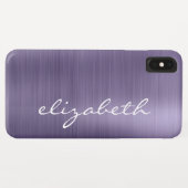 Coques Case-Mate iPhone Script personnalisé en métal brossé lavande (Dos (Horizontal))