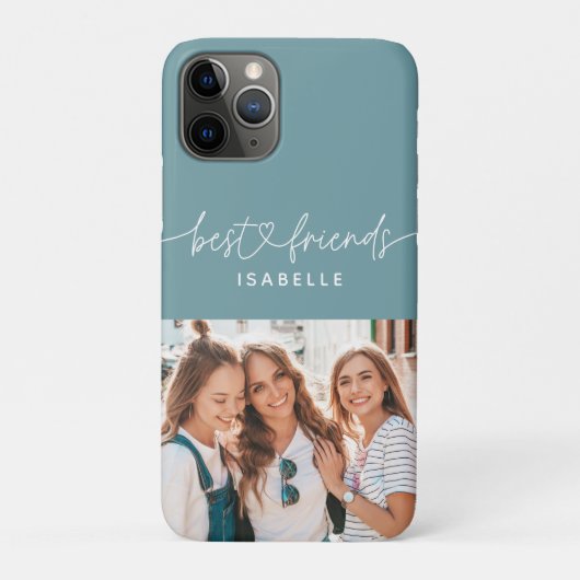Coques Case-Mate iPhone Script photo girly fun typographie meilleurs amis (Dos)