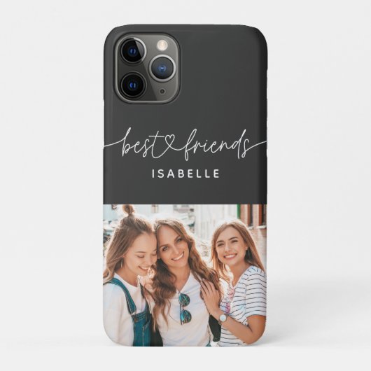 Coques Case-Mate iPhone Script photo girly fun typographie meilleurs amis (Dos)
