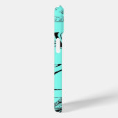 Coques Case-Mate iPhone Scripts bleu turquoise aqua Paris Tour Eiffel (Verso / Droite)