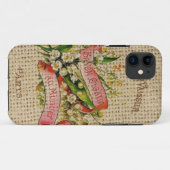 Coques Case-Mate iPhone Scripts français chic vainqueur couronne florale P (Dos (Horizontal))