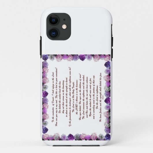 Coques Case-Mate iPhone Scripture, Psaume 11, Purple Roses (Dos)