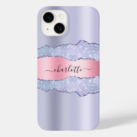 Coques Case-Mate iPhone Scrire violet rose rose agneau nom (Verso)